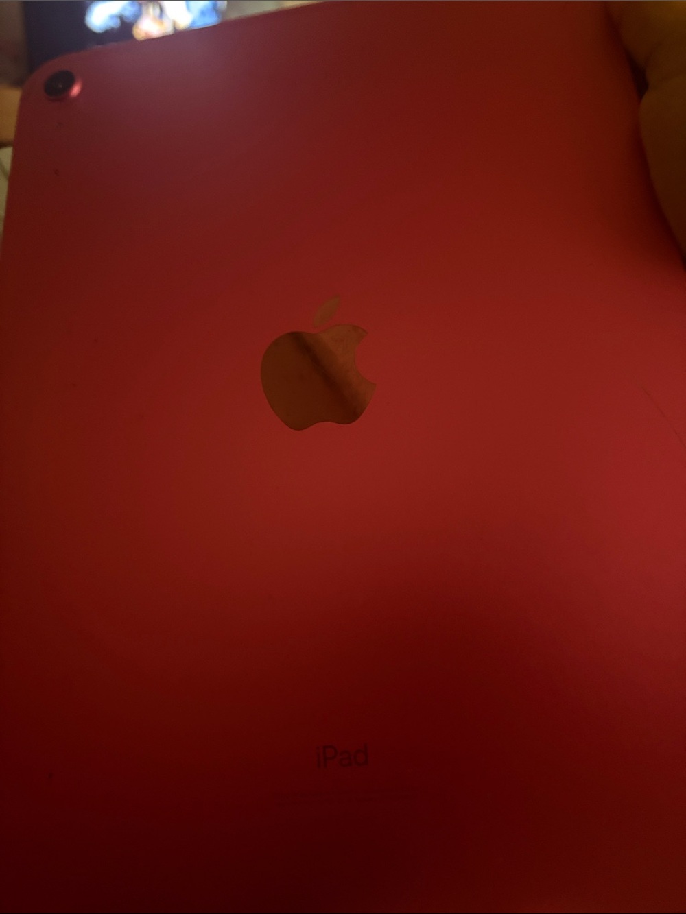 Apple iPad in Red with Silver Apple Logo